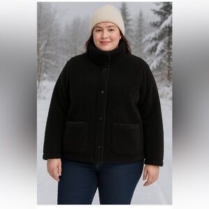 Old Navy Women's Black Teddy Jacket
